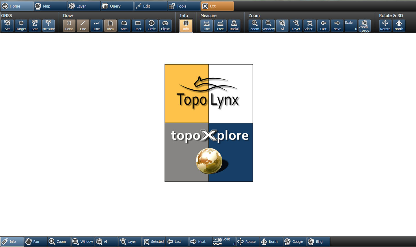 Main window of topoXplore and the splash screen